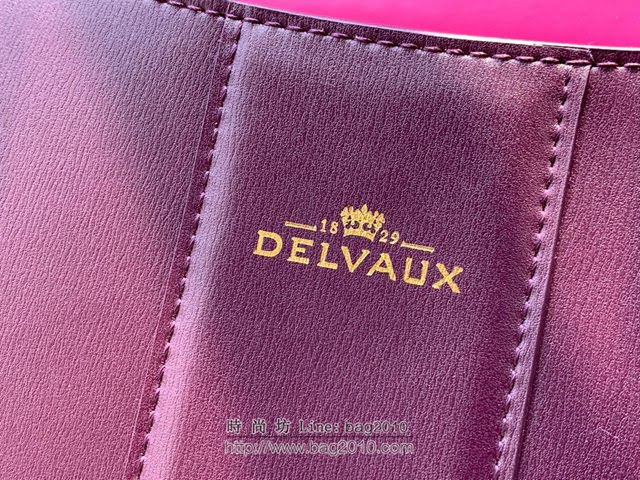 DELVAUX女包 Magic bag風琴系列 德爾沃女手提包 原版Box皮 中號 Delvaux女單肩包 Dv0028風琴 梅紫  fcs1248
